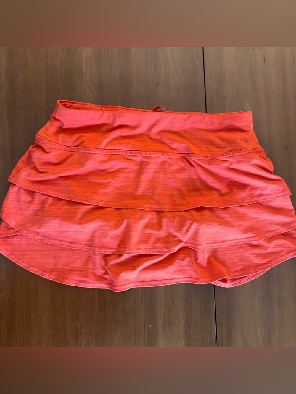 Athleta Coral Orange Running Skort Built-In Shorts Zip Pocket Size S